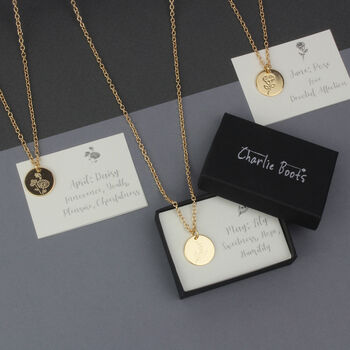 Etched Birth Flower Necklaces, 12 of 12