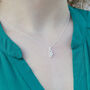 White Topaz November Birthstone Gold Plated Necklace, thumbnail 3 of 4
