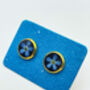 Forgetmenot Flowers Stud Earrings Gold Or Silver 6mm Or 10mm Black, thumbnail 11 of 11