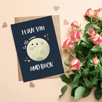 'I Love You To The Moon And Back' Greetings Card, 2 of 2