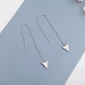 Sterling Silver Arrowhead Threader Earrings, 4 of 12