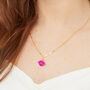 Lolita Enamel Pink Lips Charm On A 24kt Gold Chain, thumbnail 1 of 5