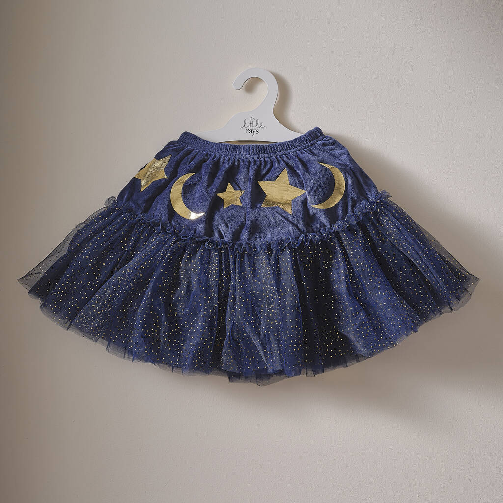 Navy Velvet Sparkle Kids Wizard Tutu Ages Three Five By Ginger Ray