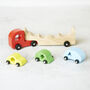 Wooden Car Set With Personalised Gift Bag, thumbnail 2 of 4