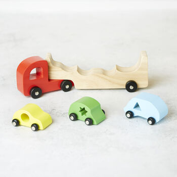 Wooden Car Set With Personalised Gift Bag, 2 of 4