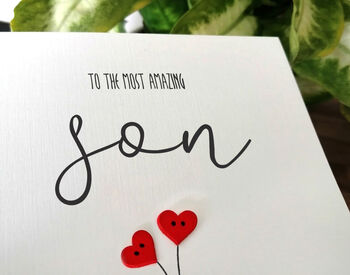 Personalised Birthday Card For Special Son, Handmade Card For Him, 3 of 3