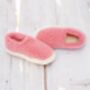 100% Siberian Wool Slippers In Pink, thumbnail 1 of 4