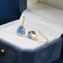 Aquamarine Blue Droplet Drop Hook Earrings, thumbnail 7 of 11