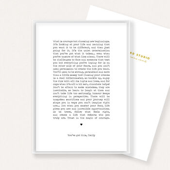 Inspirational Courage Quote Print New Beginnings Gift Motivational Wall Art, 6 of 6