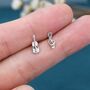 Sterling Silver Violin And Music Note Stud Earrings, thumbnail 3 of 8