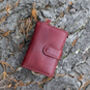 Women's Luxury Burgundy Leather Tab Trifold Purse Rfid Protected Personsalised, thumbnail 2 of 7