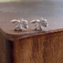 Sterling Silver Autumn Maple Leaf Dainty Earrings, thumbnail 10 of 11