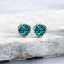 Yellow Gold Plated December Topaz Birthstone Stud Earrings, thumbnail 4 of 9