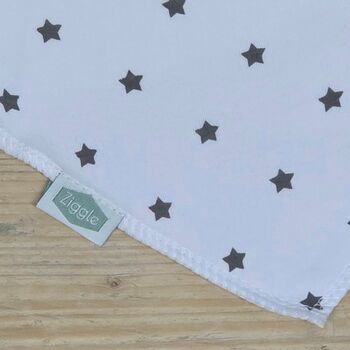 Bandana Dribble Bib White With Grey Stars, 2 of 2