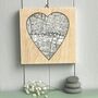 Personalised White Heart Shaped Map Print On Wood, thumbnail 3 of 8
