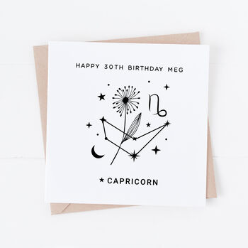 Personalised Capricorn Zodiac Star Sign Card, 2 of 3