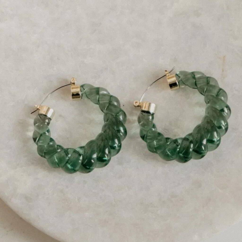 Ava Twisted Resin Hoop Earrings By Ajouter Store