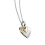 Sterling Silver And Gold Double Heart Pendant Necklace, thumbnail 3 of 4