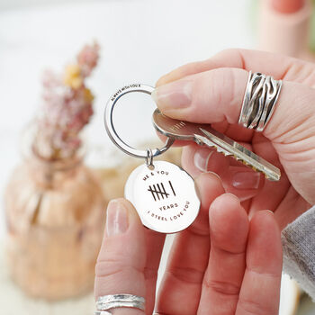 Personalised 'I Steel Love You' Couples Anniversary Keyring, 2 of 5