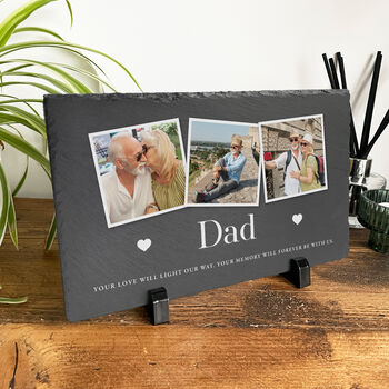 Personalised Memorial Photo Slate With Stand 30 X 20cm, 4 of 6