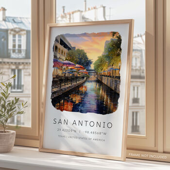 City Landmark Poster For San Antonio Texas, 2 of 7