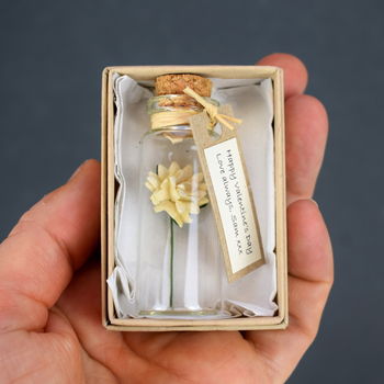 Tiny Personalised Chrysanthemum Flower In A Bottle, 4 of 7