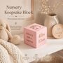 Personalised Birth Flower New Baby Gift Keepsake Block, thumbnail 4 of 12