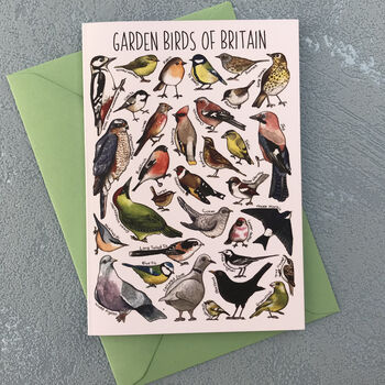 Garden Birds Of Britain Art Blank Greeting Card, 5 of 11