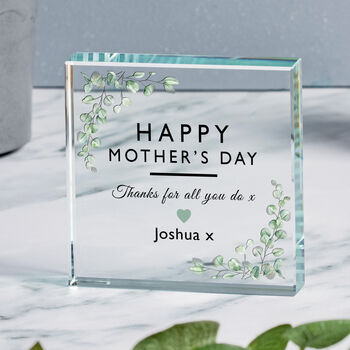 Personalised Happy Mothers Day Glass Token For Mum, 2 of 3