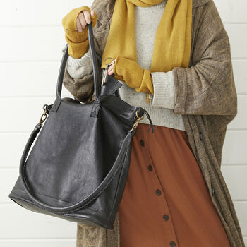 Fair Trade Classic Leather Handbag Detachable Strap, 7 of 12