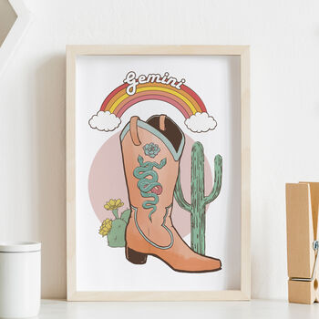 Personalised Cowgirl Zodiac Print, 3 of 6