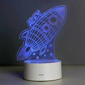 Personalised Rocket LED Colour Changing Night Light, 9 of 9