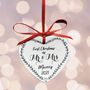 Mr And Mrs First Christmas Heart Decoration, thumbnail 4 of 4
