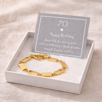 70th Birthday Seven Link Toggle Bracelet, 5 of 7