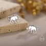 Sterling Silver Wild Boar Stud Earrings, thumbnail 3 of 12