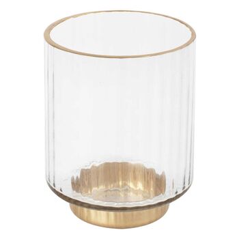 Glass Votive Candle Holder With Gold Rim 10cm, 3 of 3