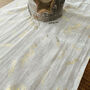 Holly Leaves Christmas Table Runner, Cream And Gold Muslin, thumbnail 7 of 8