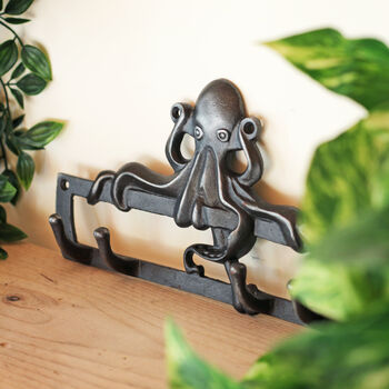 Large Cast Iron Octopus Hooks, Four Hooks, 2 of 4