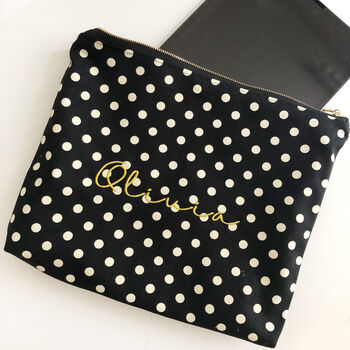Personalised Polkadot Make Up Pouch Bags, 4 of 7