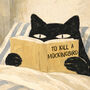 Cat Reading In Bed Print Personalized Favourite Book Gift, thumbnail 5 of 9