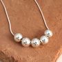50th Birthday Handmade Silver Bead Necklace, thumbnail 6 of 7