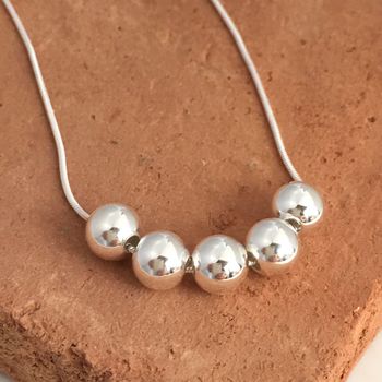 50th Birthday Handmade Silver Bead Necklace, 6 of 7