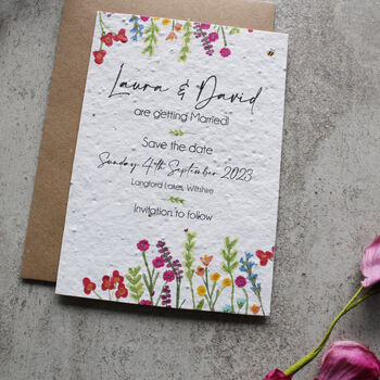 Wildflower Recycled Paper Plantable Save The Dates, 7 of 8