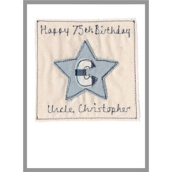 Personalised Initial Star Birthday Card For Him, 12 of 12