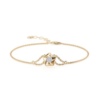 Yellow Gold And Diamond ‘540’ Bracelet With Gold Chain, 2 of 4