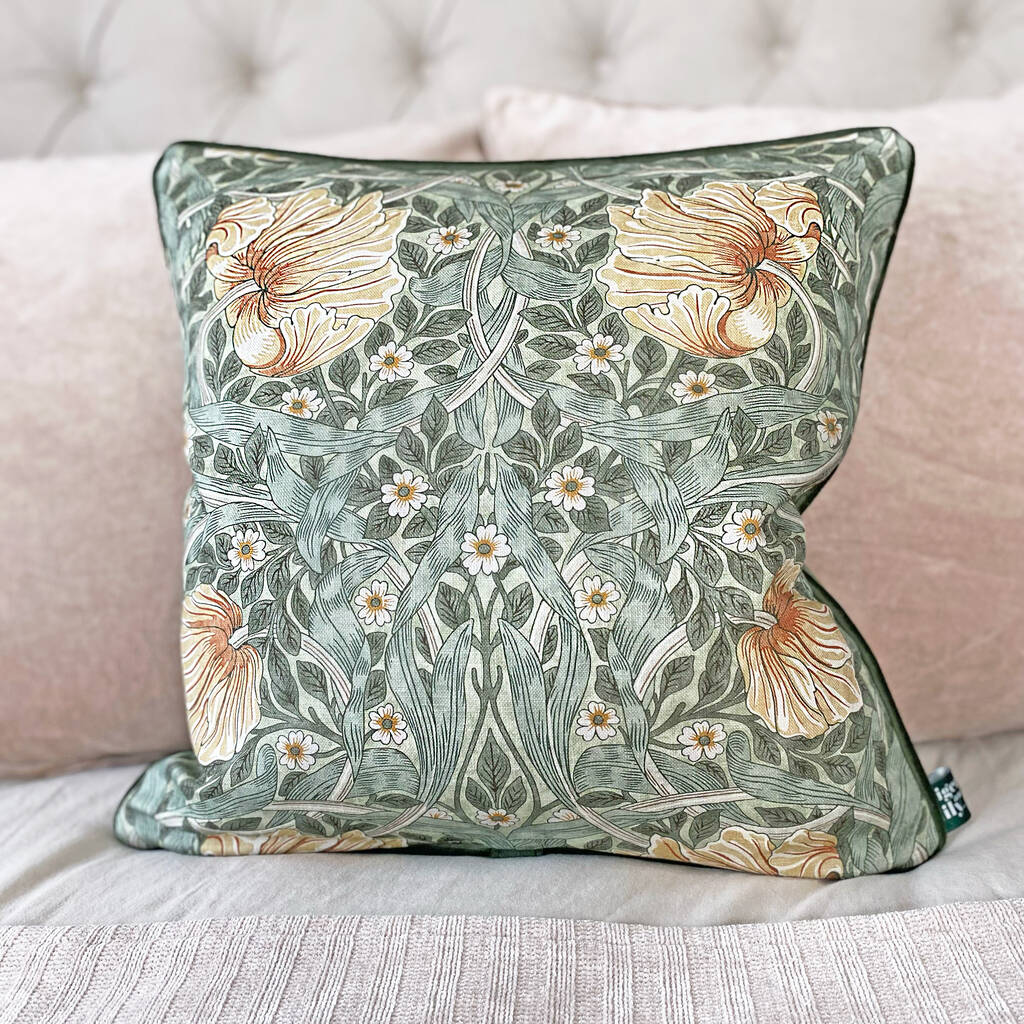 Pimpernel Bayleaf William Morris 18' Cushion Cover By Tiger and Lily Studio