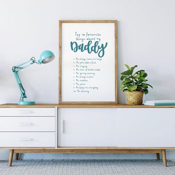 Top 10 Favourite Things About My Daddy Custom Print, 2 of 5