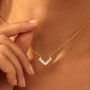 Silver Or Gold Baguette Chevron Necklace, thumbnail 1 of 7
