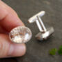Oval Rutilated Quartz Cufflink In Sterling Silver, thumbnail 3 of 3