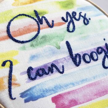 I Can Boogie Happy Embroidery Stitch Craft Kit Gift, 3 of 4